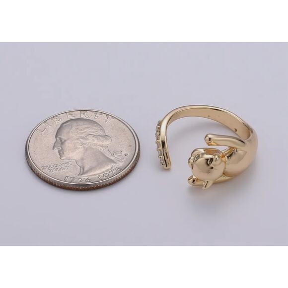 GOLD CAT RING - ADJUSTABLE - Picture 5 of 8